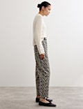 Geometric Jacquard Tapered Trousers