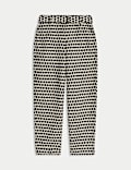 Geometric Jacquard Tapered Trousers