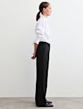 Pure Wool Straight Leg Trousers