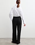 Pure Wool Straight Leg Trousers