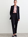 Pure Wool Straight Leg Trousers