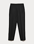 Pantalon cigarette en crêpe 100 % laine