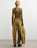 Cotton Modal Barrel Leg Trousers