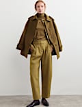 Cotton Modal Barrel Leg Trousers