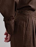 Wool Rich Pinstripe Tapered Trousers