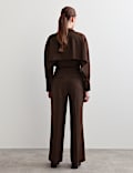 Wool Rich Pinstripe Tapered Trousers