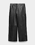 Leather Wide Leg Trousers