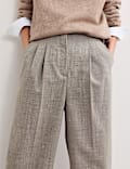Italian Wool Rich Pleat Front Wide Leg Trousers