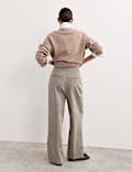 Italian Wool Rich Pleat Front Wide Leg Trousers