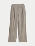 Italian Wool Rich Pleat Front Wide Leg Trousers
