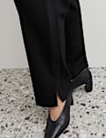 Pure Wool Satin Trim Tuxedo Straight Leg Trousers