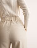 Elasticated Waist Tapered Trousers