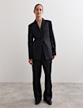 Pantalon jambe droite en laine britannique