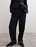Pantalon jambe droite en laine britannique