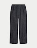 Pantalon jambe droite en laine britannique