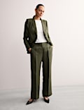 Pure Linen Straight Leg Trousers