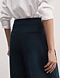 Side Zip Wide Leg Cropped Trousers