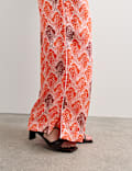 Printed Wide Leg Trousers