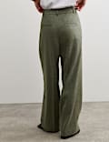 Linen Rich Wide Leg Trousers with Wool