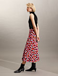 Pure Silk Floral Midi Slip Skirt