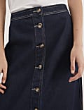 Denim Midi A-Line Skirt
