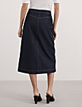 Denim Midi A-Line Skirt