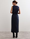 Pleated Midaxi Tailored Skirt with Wool