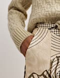 Jupe midaxi coupe droite à imprimé jacquard