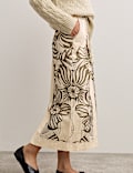Printed Jacquard Midaxi Column Skirt