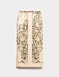 Jupe midaxi coupe droite à imprimé jacquard