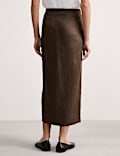 Jupe midi coupe droite 100 % lin