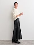 Leather Midaxi A-Line Skirt