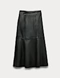 Leather Midaxi A-Line Skirt