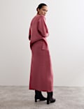 Pure Merino Wool Knitted Midi Skirt