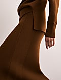Pure Merino Wool Knitted Midi Skirt