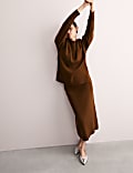 Pure Merino Wool Knitted Midi Skirt