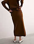 Pure Merino Wool Knitted Midi Skirt