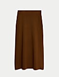 Pure Merino Wool Knitted Midi Skirt