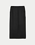 Linen Blend Midi Column Skirt