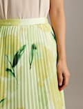 Floral Pleated Midi Skirt