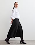 Jupe-culotte pliss&eacute;e coupe large avec laine