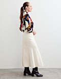 Leather Midi A-Line Skirt
