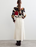 Leather Midi A-Line Skirt