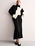 Merino Wool Rich Knitted Midi A-Line Skirt