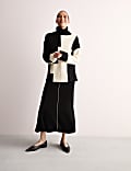 Merino Wool Rich Knitted Midi A-Line Skirt