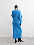 Pure Merino Wool Midi Knitted Skirt