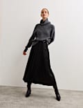 Pleated Wool Kilt Skirt