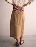 Suede Midi Column Skirt