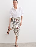 Floral Midi A-Line Skirt