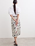 Floral Midi A-Line Skirt